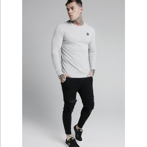 SIKSILK New With Tags Straight Hem Gym Tee Embroidered Logo US Size 2XL - Picture 5 of 12